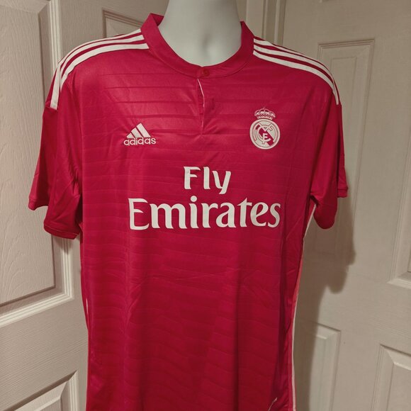 Real Madrid 2014/15 Away Jersey Pink Adidas Men's Size L Soccer Shirt La Liga - Picture 4 of 13